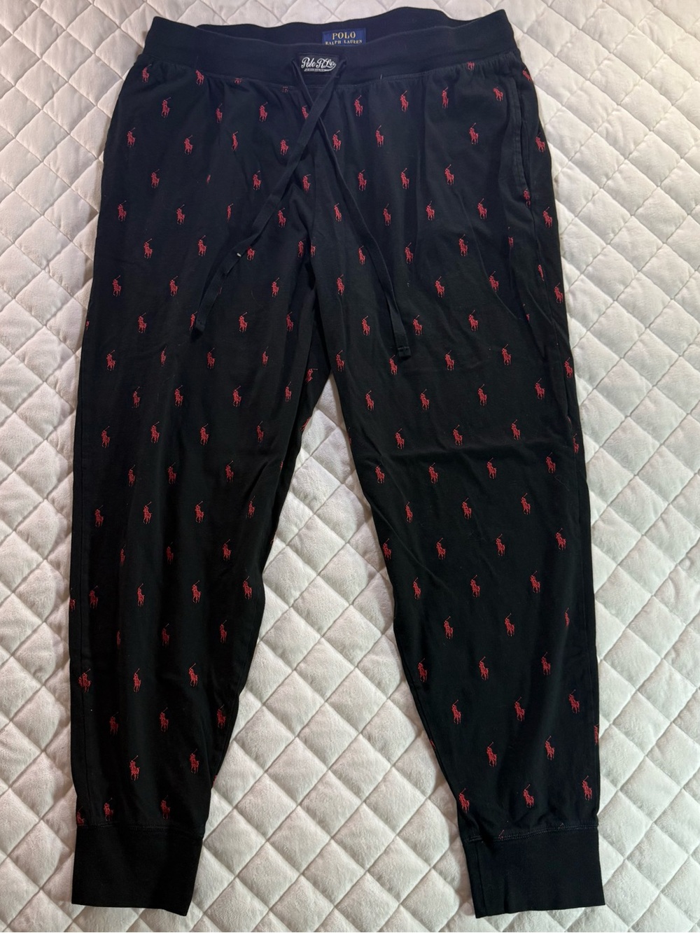 Polo Ralph Lauren Mens XL Black Allover Pony Sleep Jogger Pajama Pants PK79RL